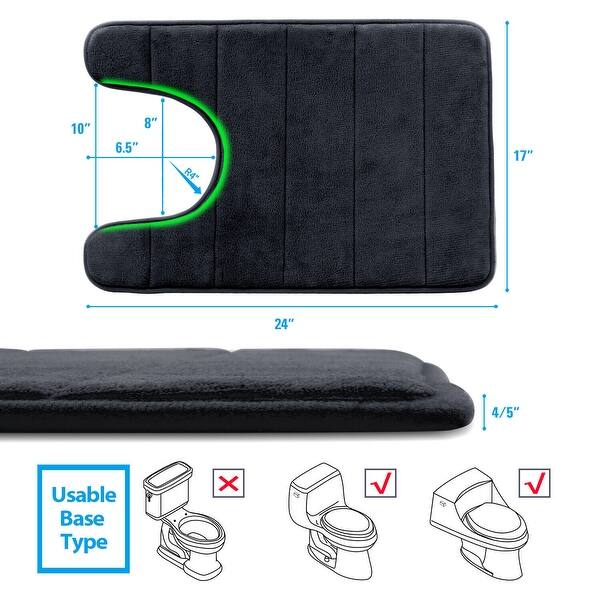 16" x 24" UShaped Memory Foam Toilet Mat 16" x 24" On Sale Bed
